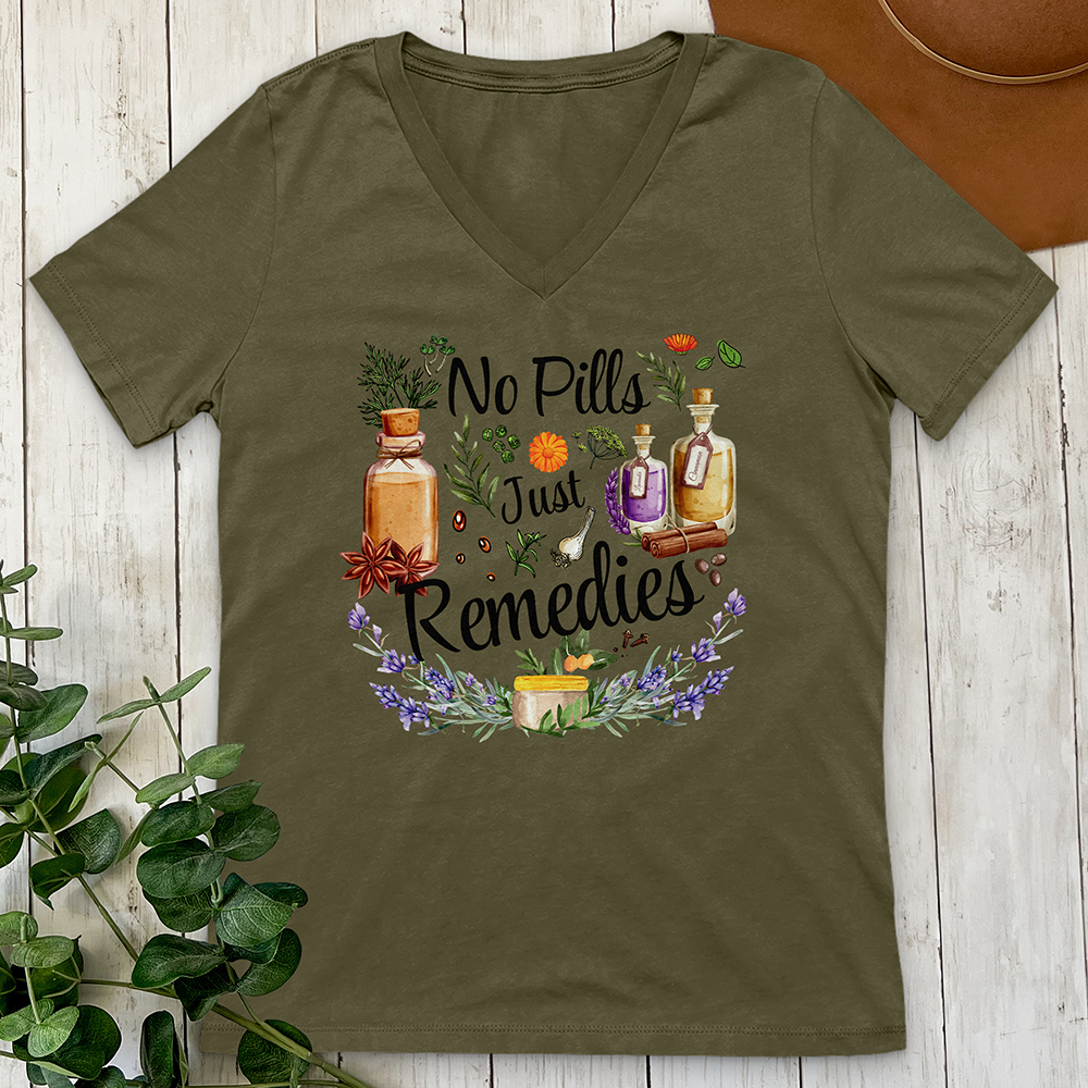 No Pills Just Remedies V-Neck