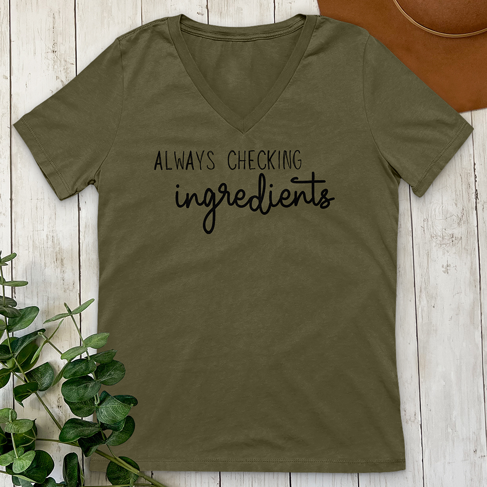 Always Checking Ingredients V-Neck