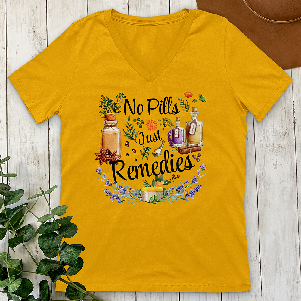 No Pills Just Remedies V-Neck
