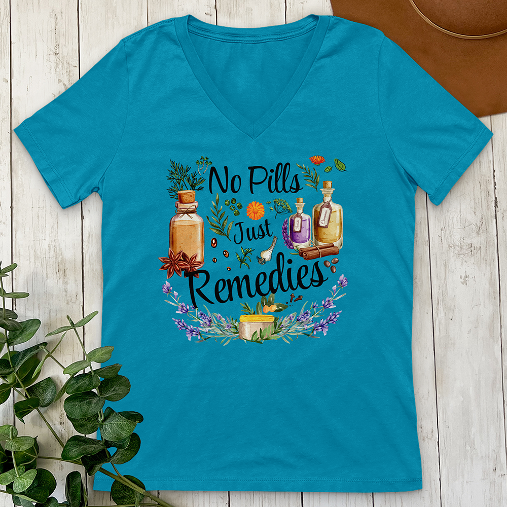 No Pills Just Remedies V-Neck
