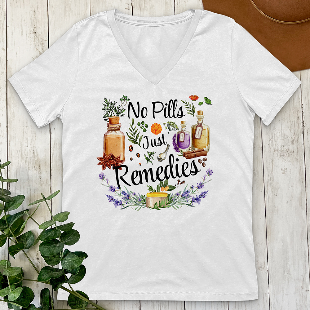 No Pills Just Remedies V-Neck