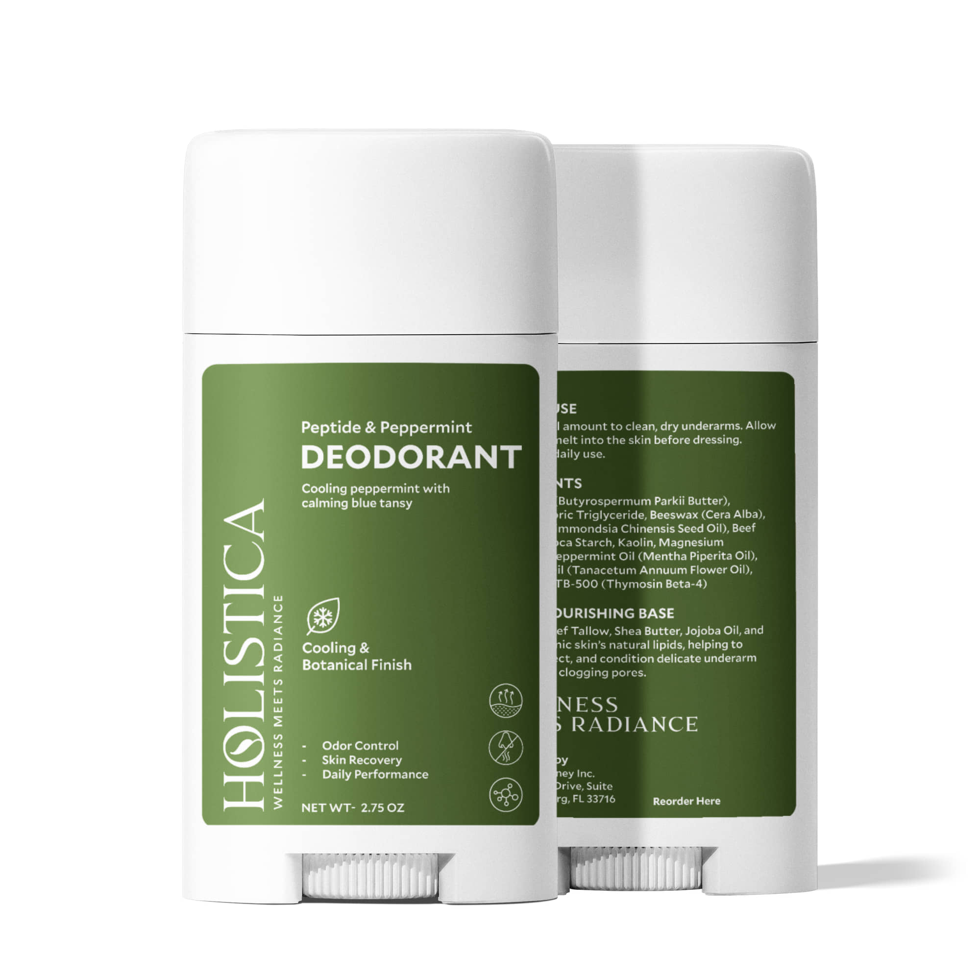 2 Pack Peptide Peppermint Deodorant
